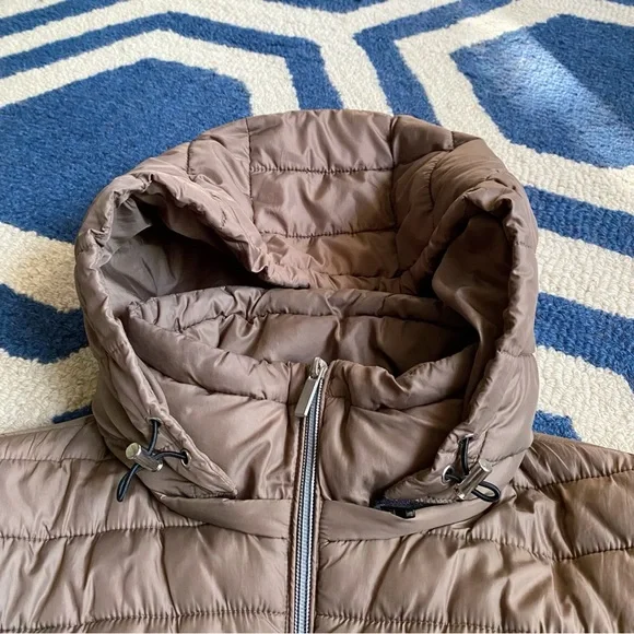 🍂 ZARA TAUPE HOODED PUFFER JACKET! - Picture 8 of 16